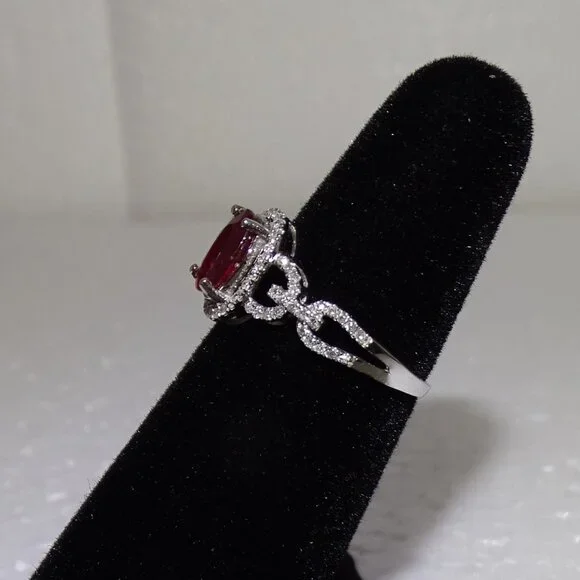 STUNNING DESIGN!! DIAMONDS & RUBY14K RING - Picture 11 of 11